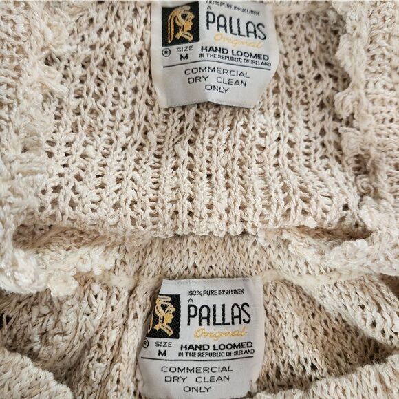 Vintage Hand Loomed Irish Linen Sweater and Skirt Set Size Medium - Picture 6 of 6